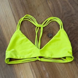 MIKOH SWIMWEAR lime green bikini top